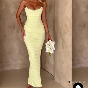 Elegant Yellow Evening Dress